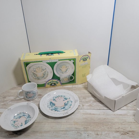 Cabbage Patch Kid 1985 First Edition Dish Set Plate Bowl Saucer - Picture 1 of 16